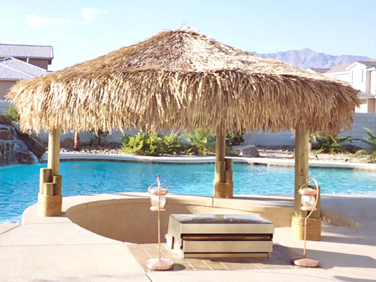 palapa mexican thatch poolside covering